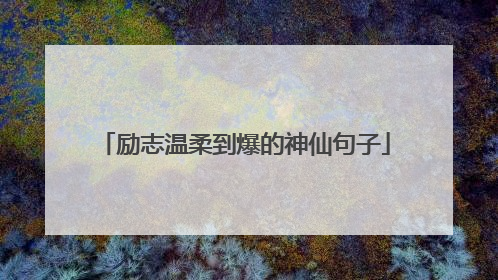 励志温柔到爆的神仙句子