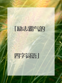励志霸气的四字词语