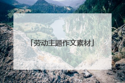 劳动主题作文素材