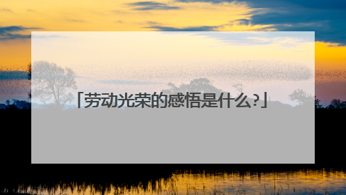 劳动光荣的感悟是什么?