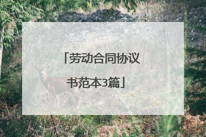 劳动合同协议书范本3篇