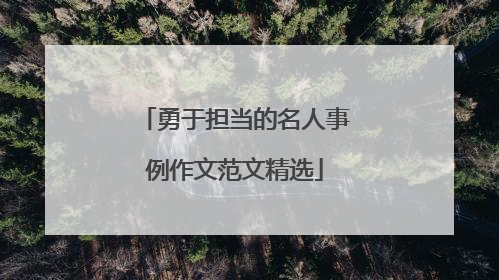 勇于担当的名人事例作文范文精选