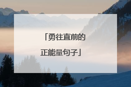勇往直前的正能量句子