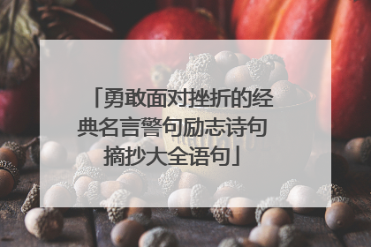 勇敢面对挫折的经典名言警句励志诗句摘抄大全语句