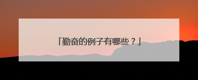 勤奋的例子有哪些?