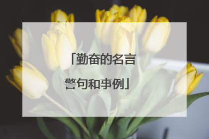 勤奋的名言警句和事例