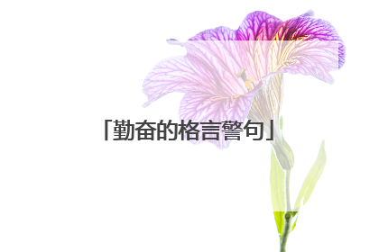 勤奋的格言警句