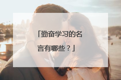 勤奋学习的名言有哪些？