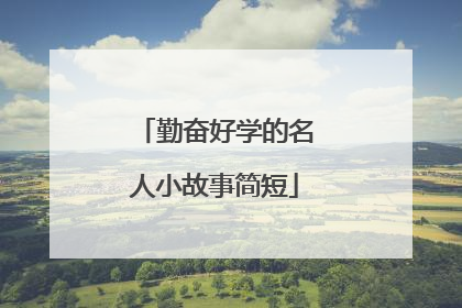 勤奋好学的名人小故事简短