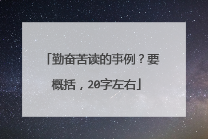 勤奋苦读的事例?要概括,20字左右