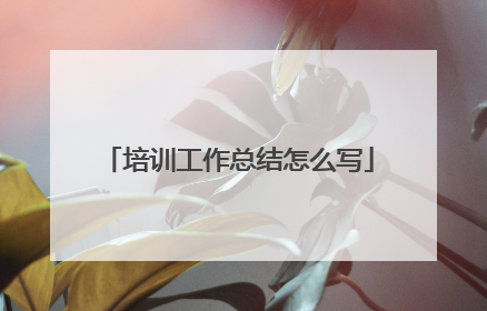 培训工作总结怎么写
