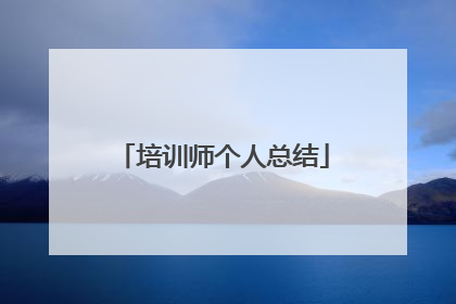 培训师个人总结
