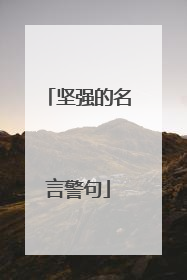 坚强的名言警句