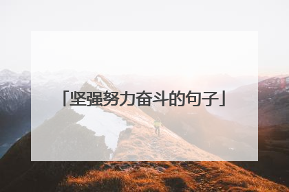 坚强努力奋斗的句子