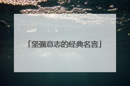 坚强意志的经典名言