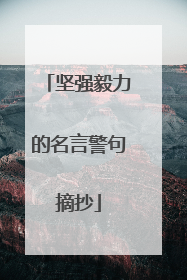 坚强毅力的名言警句摘抄
