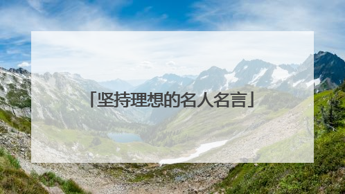 坚持理想的名人名言
