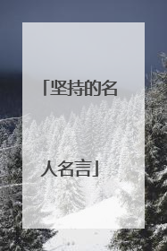 坚持的名人名言