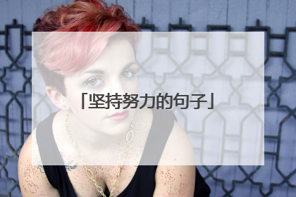 坚持努力的句子