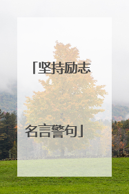 坚持励志名言警句