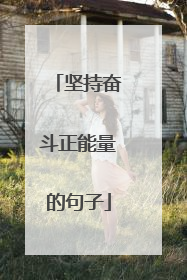 坚持奋斗正能量的句子