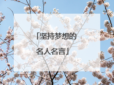 坚持梦想的名人名言