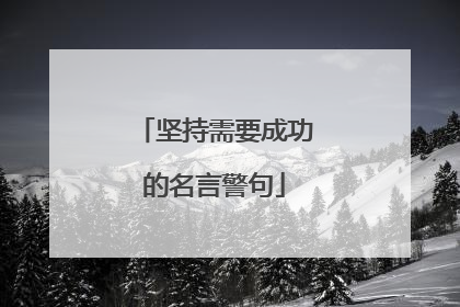 坚持需要成功的名言警句