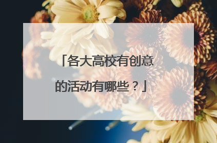 各大高校有创意的活动有哪些？