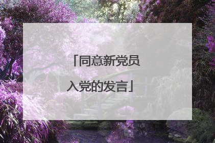 同意新党员入党的发言