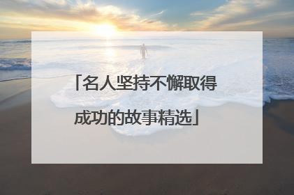 名人坚持不懈取得成功的故事精选