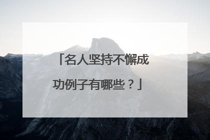 名人坚持不懈成功例子有哪些？