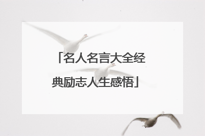 名人名言大全经典励志人生感悟