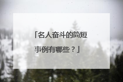 名人奋斗的简短事例有哪些?