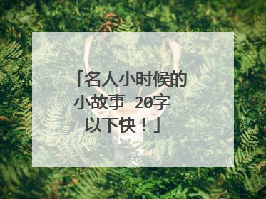 名人小时候的小故事 20字以下快!