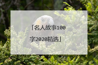 名人故事100字2020精选