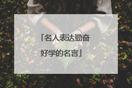 名人表达勤奋好学的名言