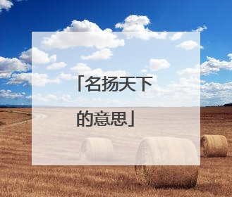 名扬天下的意思