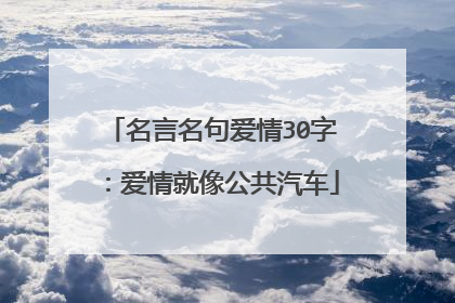 名言名句爱情30字：爱情就像公共汽车