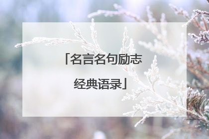 名言名句励志 经典语录