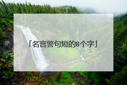 名言警句短的8个字