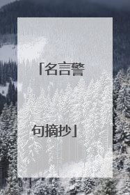 名言警句摘抄
