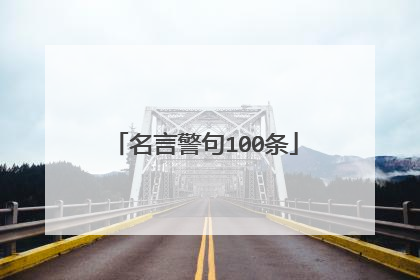 名言警句100条