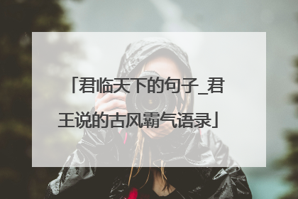 君临天下的句子_君王说的古风霸气语录