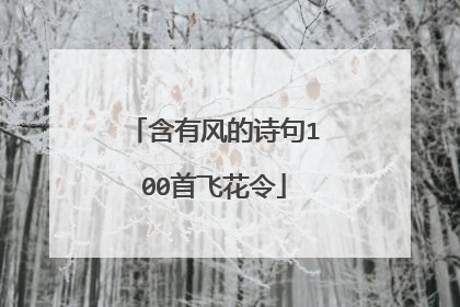 含有风的诗句100首飞花令