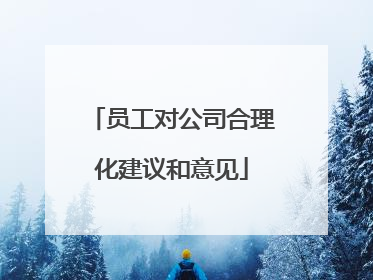 员工对公司合理化建议和意见