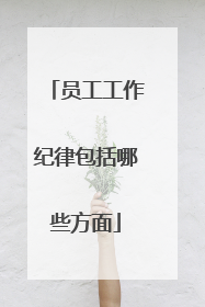 员工工作纪律包括哪些方面