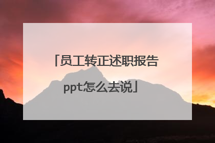 员工转正述职报告ppt怎么去说