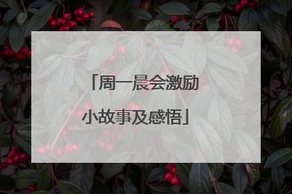 周一晨会激励小故事及感悟