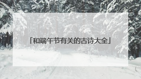 和端午节有关的古诗大全