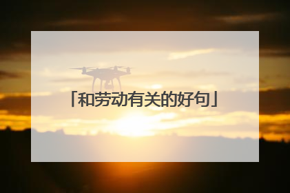和劳动有关的好句